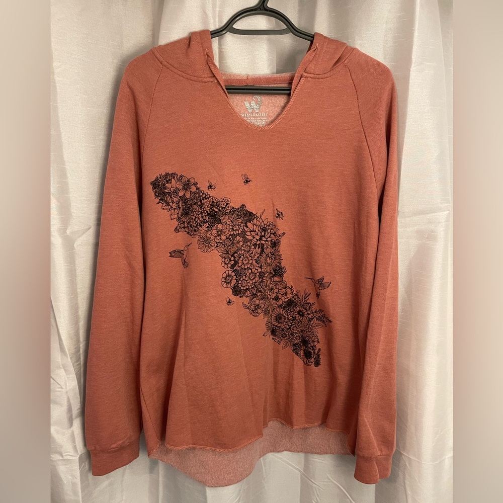 Westcoastees Women's Rustic Vancouver Island Floral Hoodie